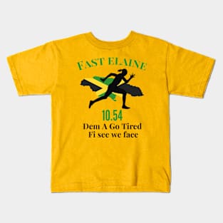 #FastElaine Fastest Woman Alive 10.54, Jamaican Sprinter Kids T-Shirt